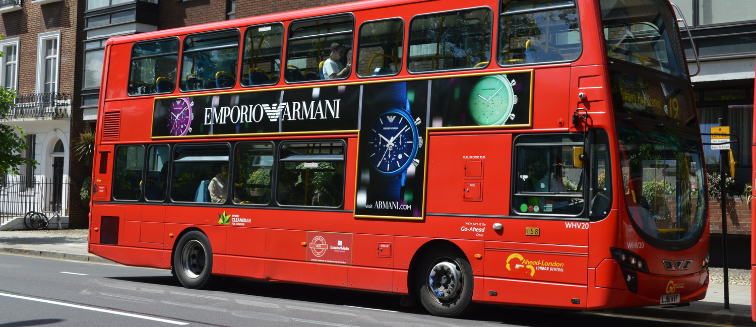 Iconic red London bus in Tottenham